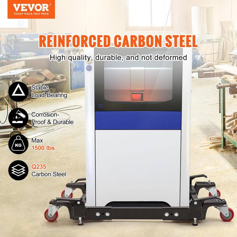 Base móvil de acero VEVOR 21 in. x 24 in. a 28 in. x 34 in. con 4 ruedas giratorias Soporte universal de servicio pesado 1500 lbs. de capacidad - YDDZ1500LBS2MQ7RQV0