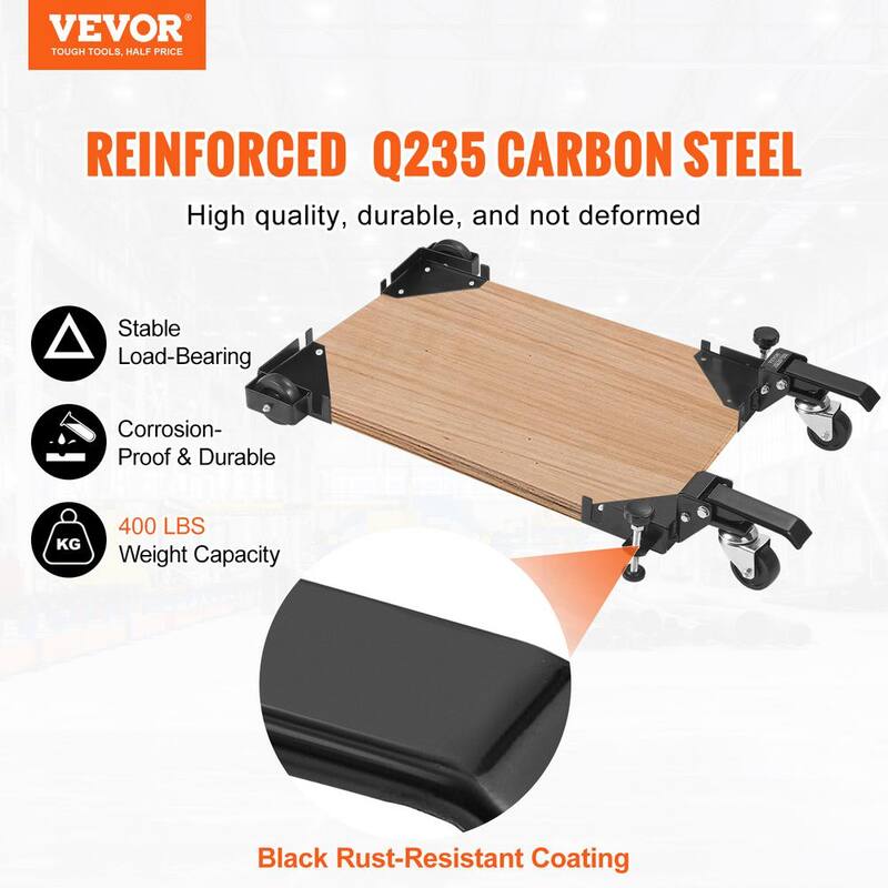 Base móvil VEVOR, Capacidad de peso de 400 lbs., Ajustable de 9.5 x 9.5 pulgadas a Infinito, Soporte universal de base móvil resistente - JJYDDZ400LBSQQG4FV0