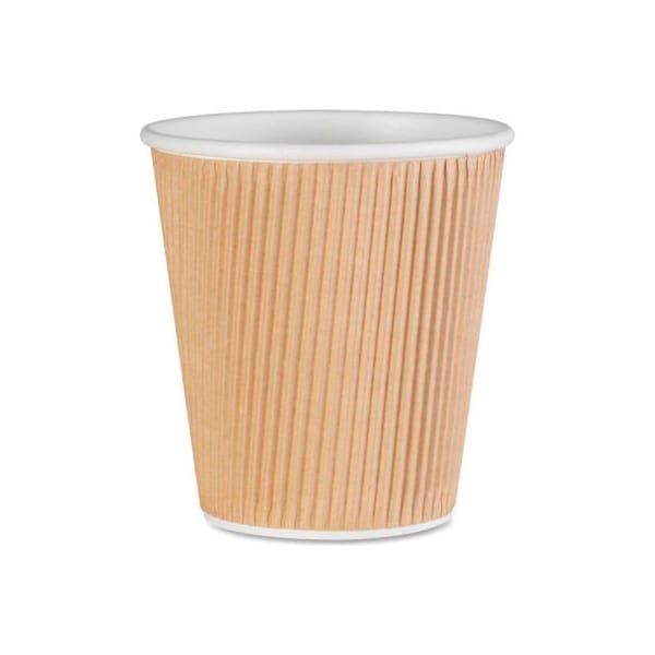 Sp Richards Genuine Joe Rippled Hot Cups, 10 oz., 500/CT, Brown - GJO11256CT - GJO11256CT