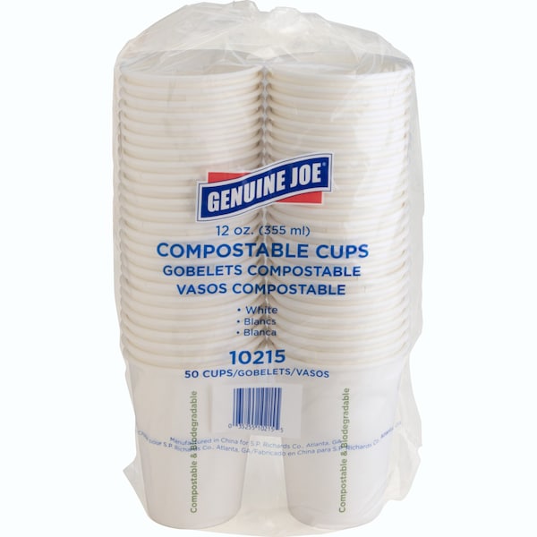 Genuine Joe Eco-Friendly Paper Cups, 12 Fl Oz, PK1000 - GJO10215CT