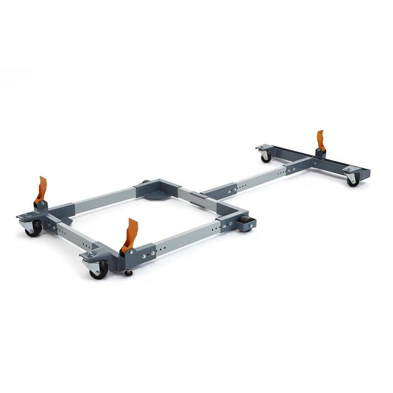 Base móvil universal de acero BORA Steel Super Duty con capacidad de 1500 lb + Combo de extensión T ajustable de 32-45 pulgadas - PM-3750