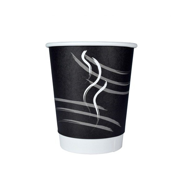 Coffee Pro Paper Cup, Hot, Insulated, Double Wall, 9 oz, BK, 900PK - CFPCPDBU9BLK