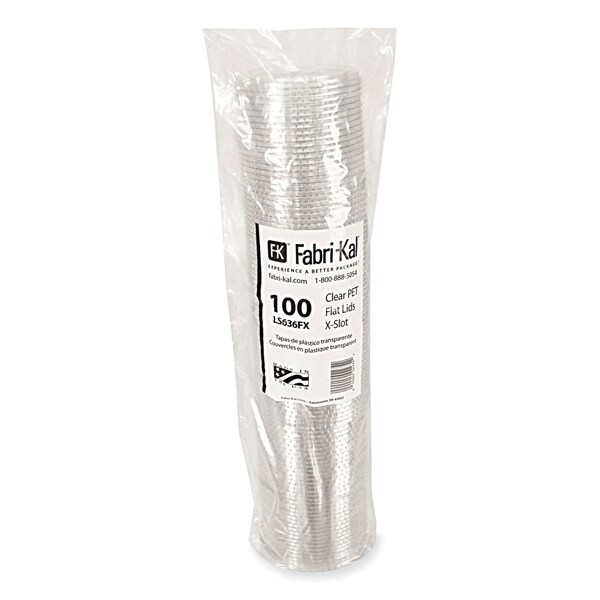 Fabri-Kal Greenware Cold Drink Lids, X-Slot, Fits 12 oz to 20 oz Cup, Clear, 1000PK - LS636FX
