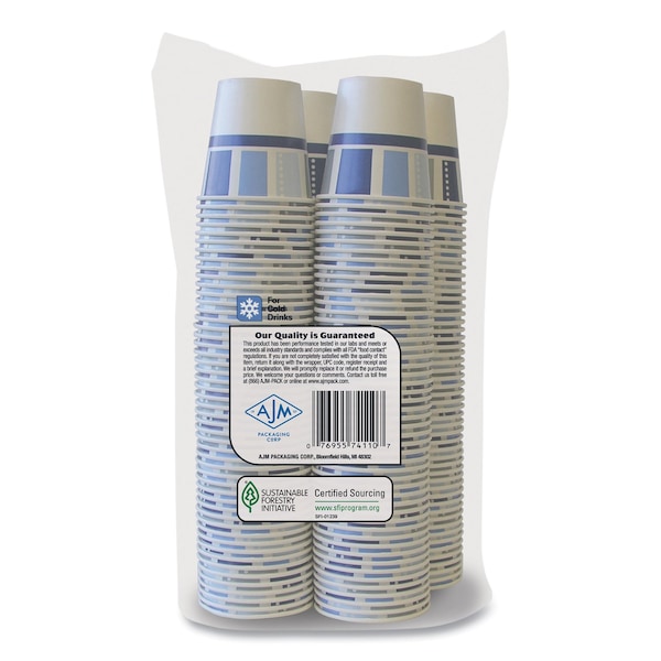 Ajm Packaging Heavy Duty Cold Cups, 3 oz, Modernware Design, 2400PK - DC3MW012200AMB