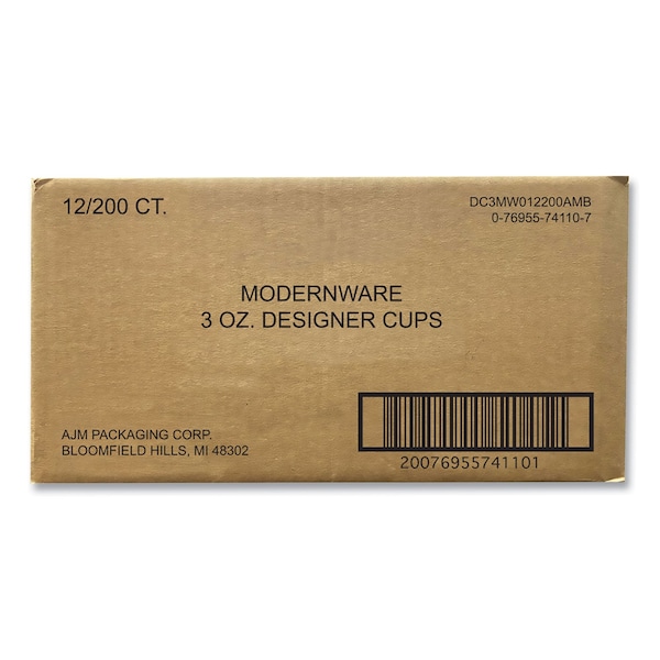 Ajm Packaging Heavy Duty Cold Cups, 3 oz, Modernware Design, 2400PK - DC3MW012200AMB