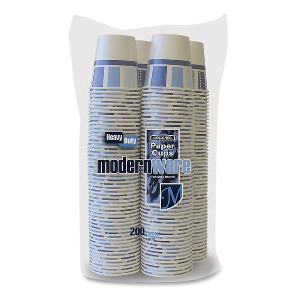 Ajm Packaging Heavy Duty Cold Cups, 3 oz, Modernware Design, 2400PK - DC3MW012200AMB