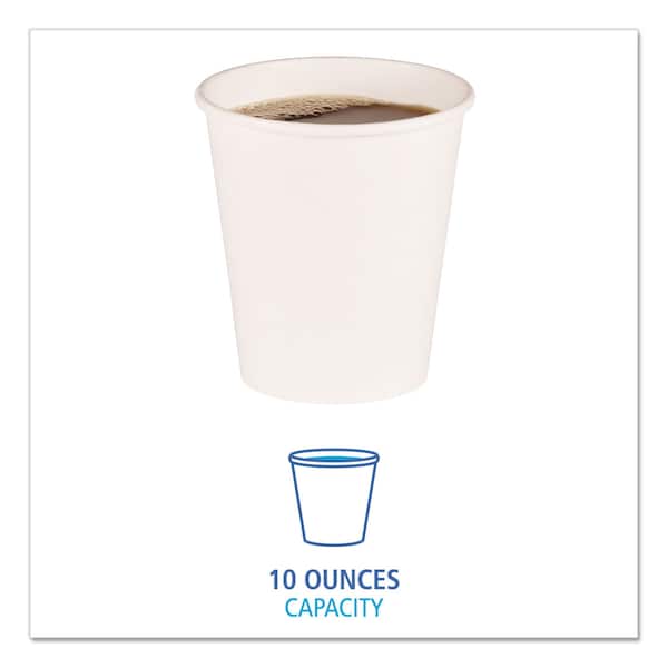 Boardwalk Paper Hot Cups, 10 oz, White, 1000PK - BWKWHT10HCUP