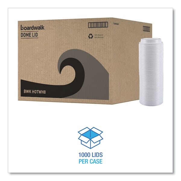 Boardwalk Hot Cup Lids, Fits 8 oz Hot Cups, White, PK1000 - HOTWH8