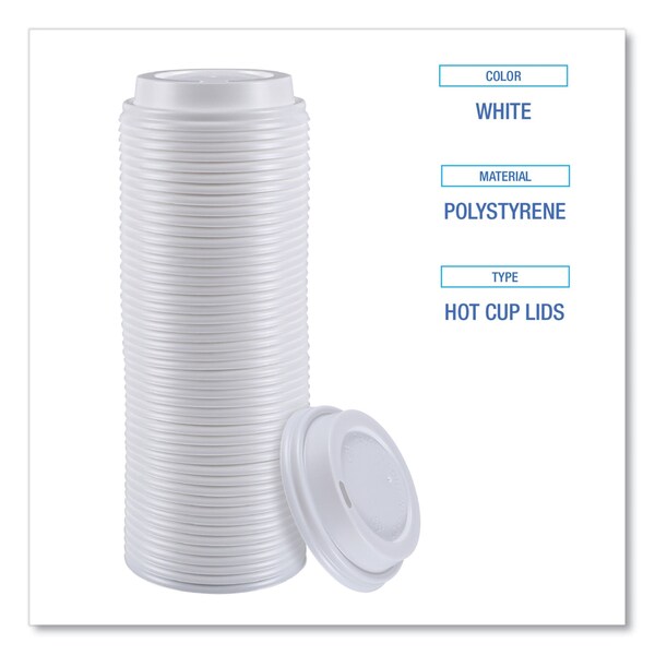 Boardwalk Hot Cup Lids, Fits 8 oz Hot Cups, White, PK1000 - HOTWH8