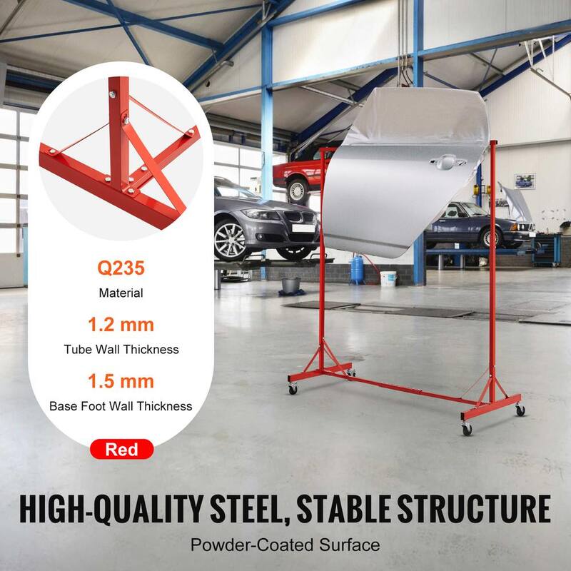 Rack para pintura VEVOR, Altura Ajustable de 1500-2000 mm, Capacidad de 66 lbs. Soporte para pintura automotriz, 8 ganchos en el rack de pintura - PQJHS0000000UN1T6V0