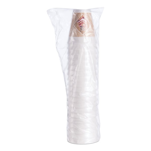 Dart Cafe G Foam Hot/Cold Cups, 12oz, White w/Brown & Red, PK1000 - 12X16G