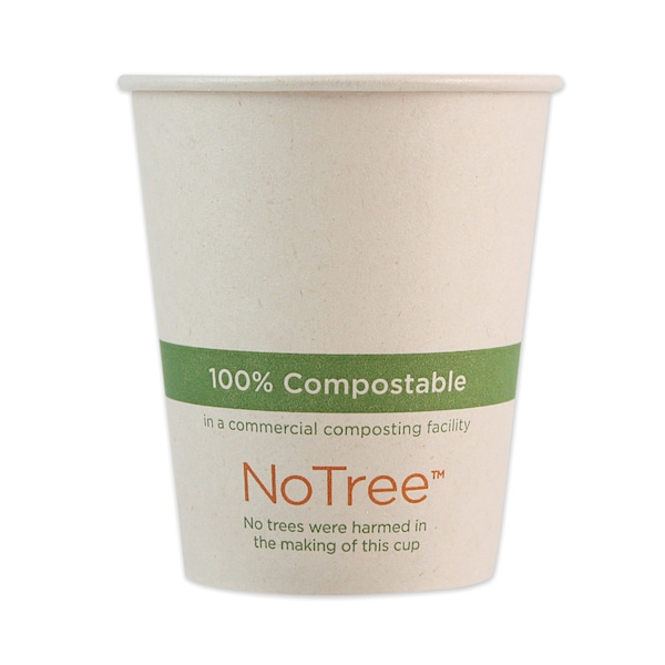 World Centric NoTree Paper Hot Cups, 6 oz, Natural, PK1000 - CUSU6