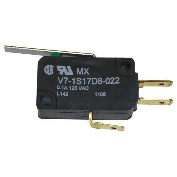 Interruptor de acción rápida en miniatura Honeywell, palanca, actuador largo, SPDT, calificación de contacto de 0.1A @ 120V AC - V7-1S17D8-022