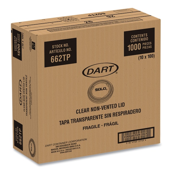 Dart Lids for Solo Ultra Clear Cups, F, PK1000 - DCC 662TP