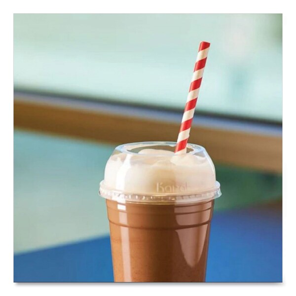 Karat PET Lids, Wide Opening Dome, Fits 12 oz to 24 oz Cold Cups, Clear, 1000PK - C-KDL626-WH