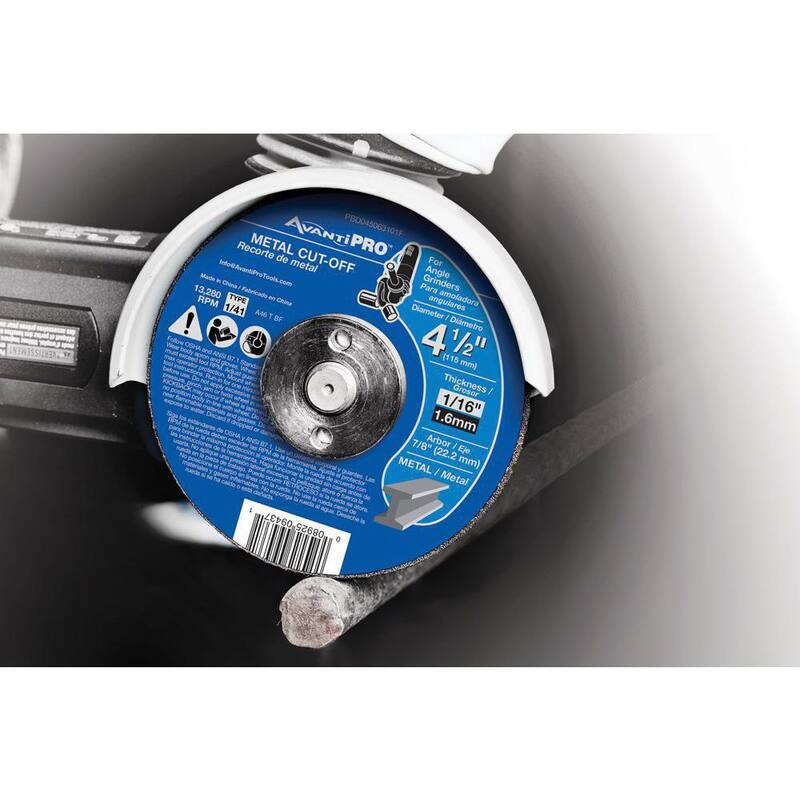 Disco de corte delgado para metal Avanti Pro de 4-1/2 pulgadas x 1/16 pulgada x 7/8 pulgada (paquete de 15) - PBD045063115F