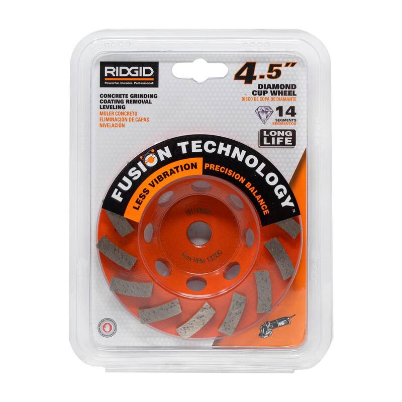 Rueda de copa turbo de 4.5 pulgadas RIDGID - HD-TAW45P1