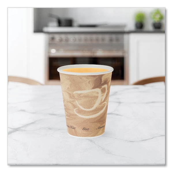 Solo Mistique Polycoated Hot Paper Cups, 8 oz, Brown, PK1000 - 378MS-0029