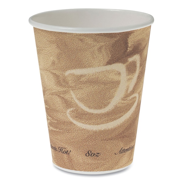 Solo Mistique Polycoated Hot Paper Cups, 8 oz, Brown, PK1000 - 378MS-0029