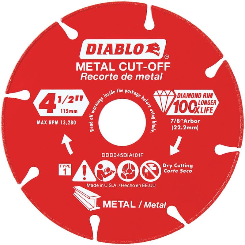 DIABLO Disco de Diamante de 4.5 pulgadas para Corte de Metal - DDD045DIA101F