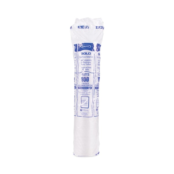 Dart Straw-Slot Cold Cup Lids, 9oz-20oz Cups, Clear, PK100 - 662TS