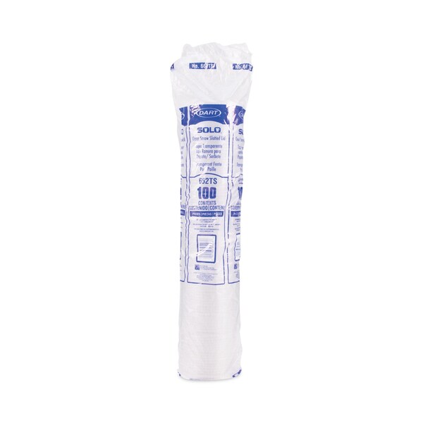 Dart Straw-Slot Cold Cup Lids, 9oz-20oz Cups, Clear, PK100 - 662TS