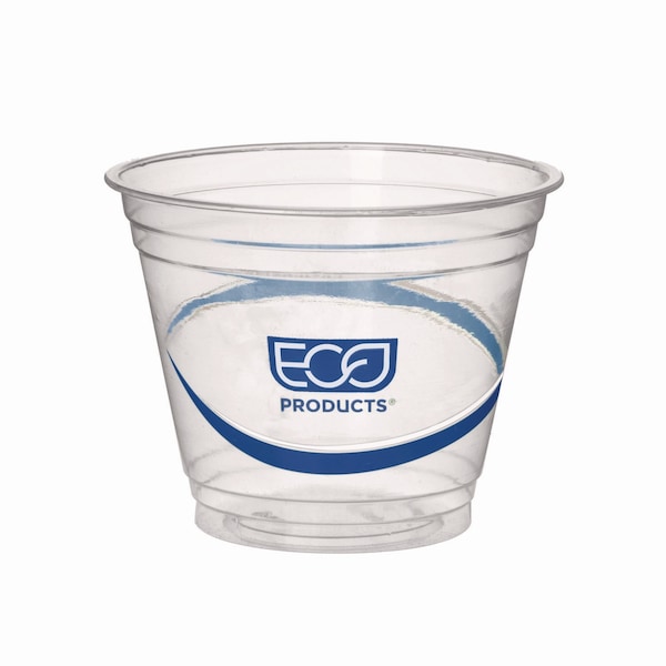 Eco-Products BlueStripe 25% Recycled Content Cold Cups, 9 oz, Clear/Blue, PK1000 - EP-CR9