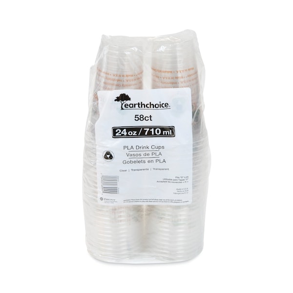 Pactiv Evergreen EarthChoice Compostable Cold Cup, 24 oz, Clear/Printed, PK580, 580PK - YPLA24CEC