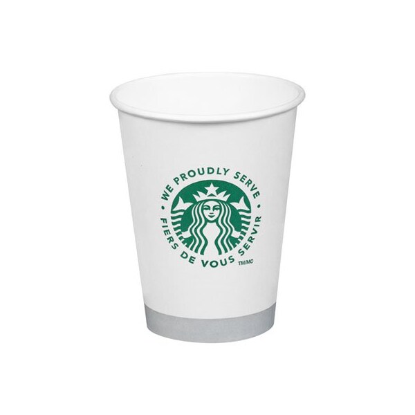 Starbucks Hot Cups, 12oz, White With Green Logo, 1000PK - 11098806
