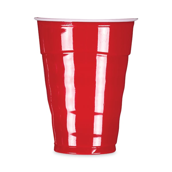 Hefty Easy Grip Disposable Plastic Party Cups, 18 oz, Red, 400PK - C21895
