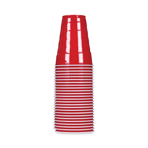 Hefty Easy Grip Disposable Plastic Party Cups, 18 oz, Red, 400PK - C21895