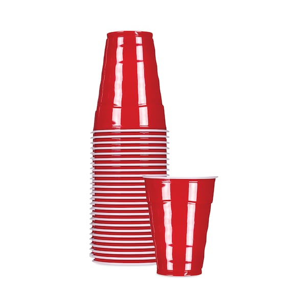 Hefty Easy Grip Disposable Plastic Party Cups, 18 oz, Red, 400PK - C21895