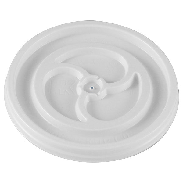 Zoro Select Lid for 6 oz. Hot Cup, Flat, Vented, White, Pk1000 - L6V