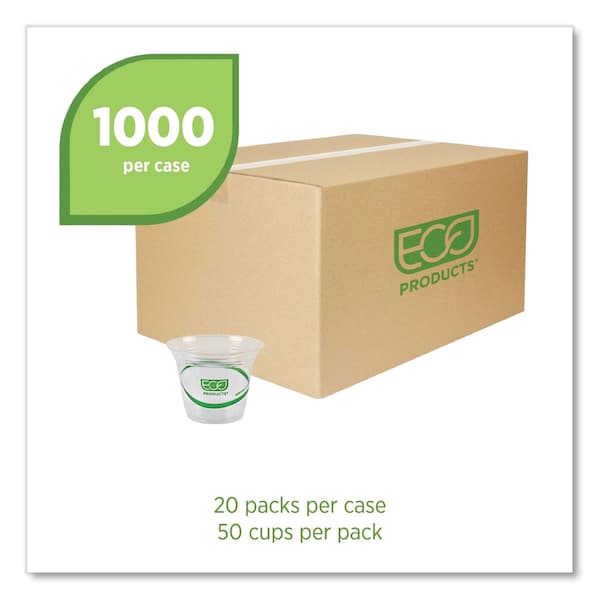 Eco-Products GreenStripe Renewable and Compostable Cold Cups - 9 oz, PK1000 PK - EP-CC9S-GS