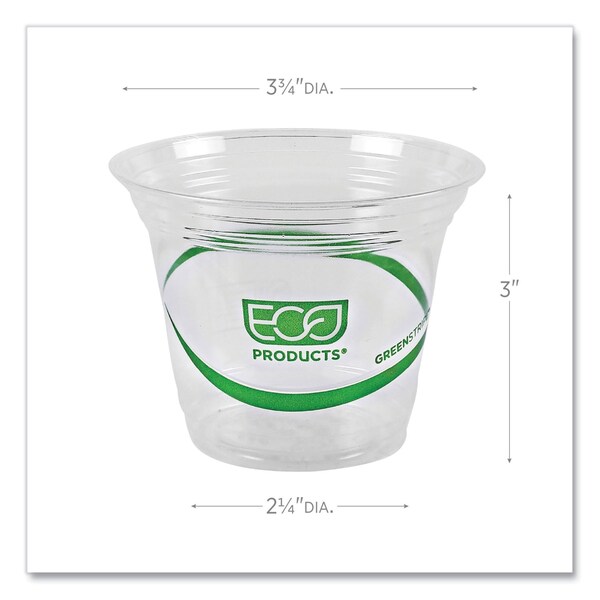 Eco-Products GreenStripe Renewable and Compostable Cold Cups - 9 oz, PK1000 PK - EP-CC9S-GS