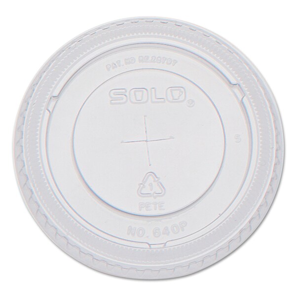 Solo PETE Flat Straw-Slot Cold Cup Lids, Fits 12 oz Cups, Clear, 2500PK - 640TS