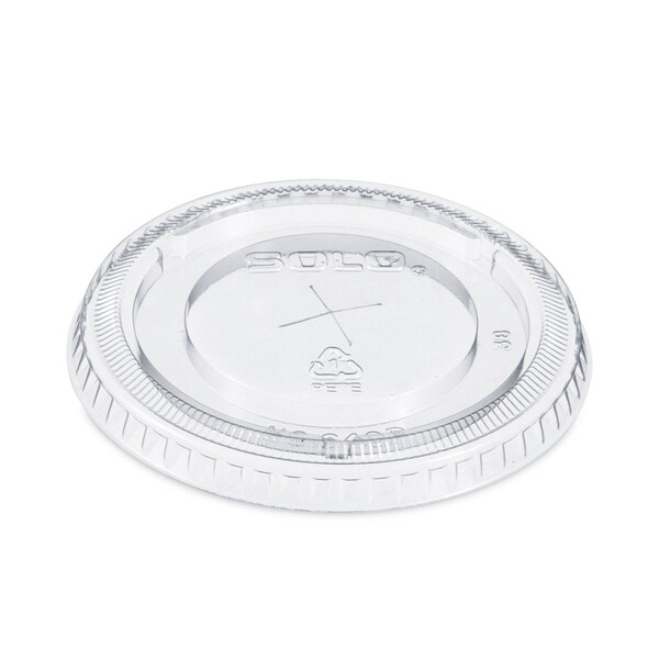 Solo PETE Flat Straw-Slot Cold Cup Lids, Fits 12 oz Cups, Clear, 2500PK - 640TS