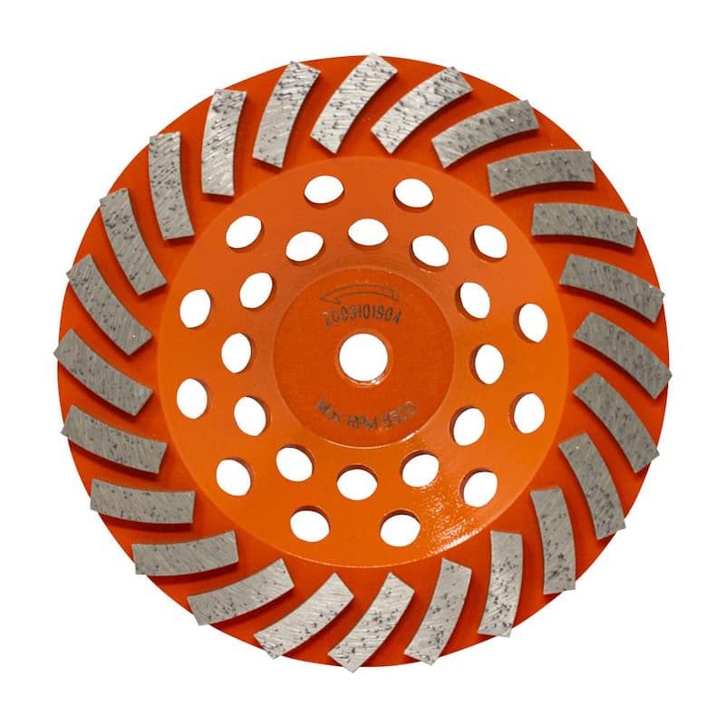 Disco de molienda de copa turbo de 24 segmentos de 7 pulgadas de RIDGID - Accesorio de herramienta eléctrica