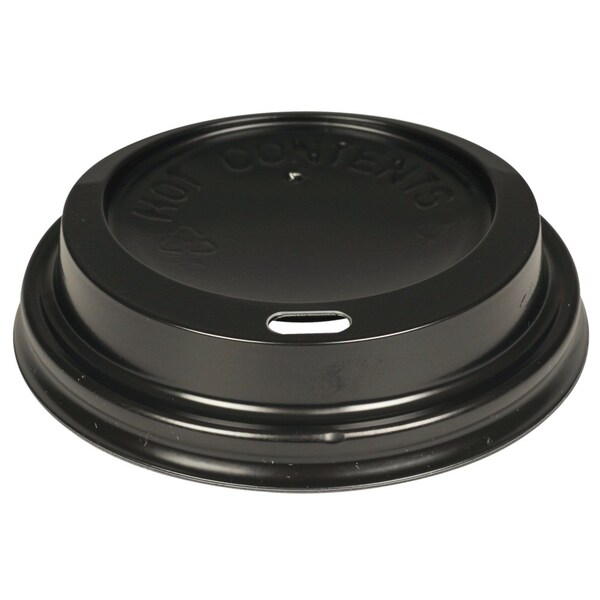 Abena Lids, Dome, Sip-Thru, For Coffee Cups, Black, Plastic PS, 3.2" Diameter - 5197