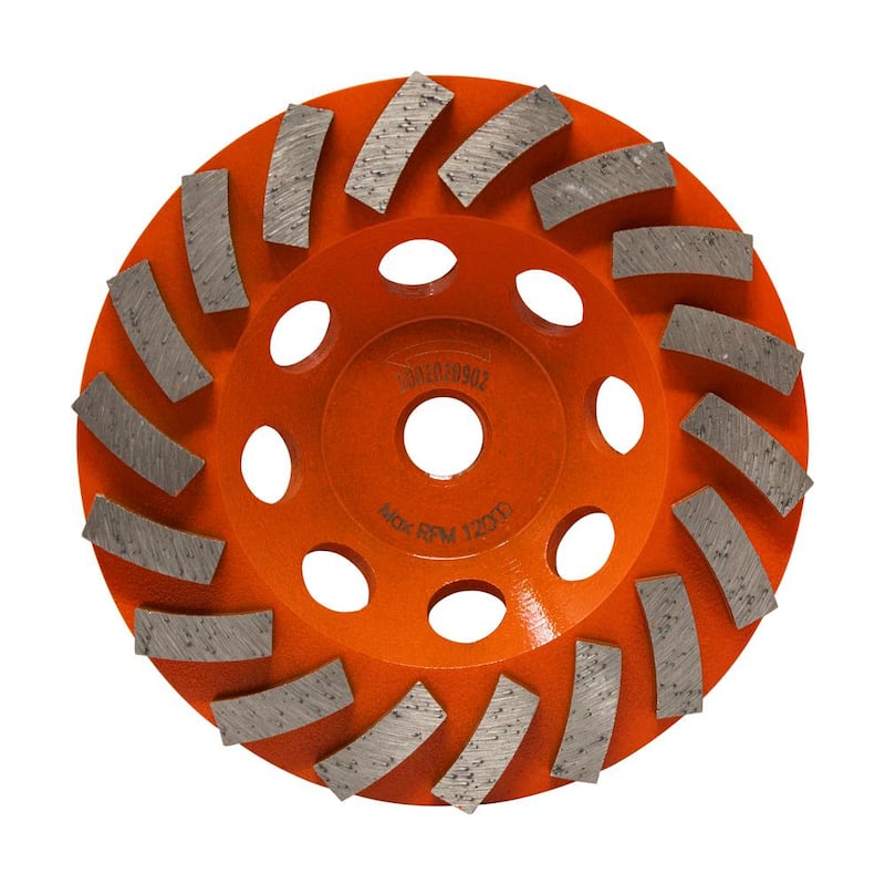 Rueda de esmerilado de taza turbo de 18 segmentos de 5 pulgadas de RIDGID - Accesorio para herramienta eléctrica