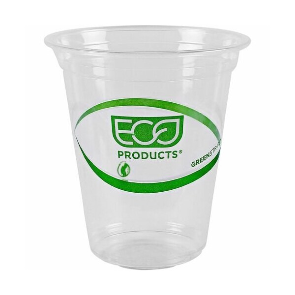 Eco-Products Cold Cup, Eco Friendly, 16oz, Clear/GreenStripe - ECOEPCC16GSA