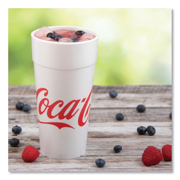 Dart Coca-Cola Foam Cups, 24 oz, White/Red, 500PK - 24J16C