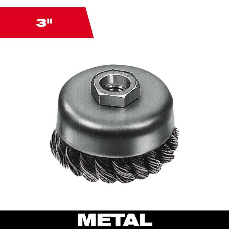 Cepillo de Copa de Alambre Trenzado de Acero al Carbono de 3 pulgadas Milwaukee - 48-52-5040