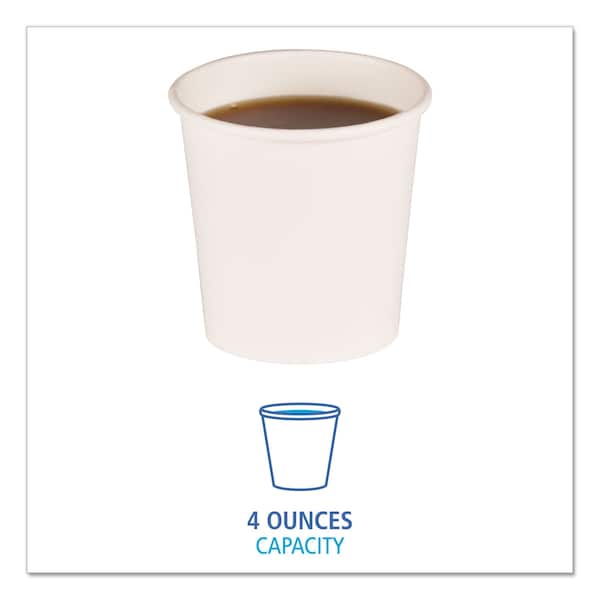 Zoro Select Paper Hot Cups, 4 oz, White, PK1000 - BWKWHT4HCUP