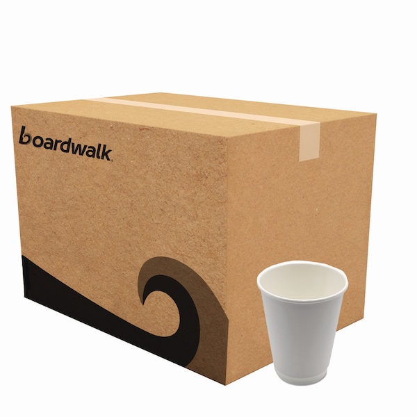 Boardwalk Paper Hot Cups, Double-Walled, 12 oz, White, 500PK - BWKDW12HCUP