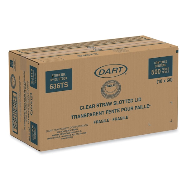 Dart Plastic Cold Cup Lids, Fits 32 oz Cups, Clear, 500PK - 636TS