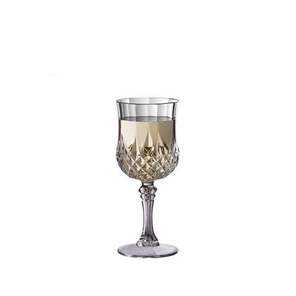 Smarty Had A Party 8 oz. Crystal Cut Plastic Wine Glasses (48 Glasses), 48PK - 1704-CASE