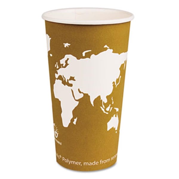 Goldengifts World Art Renewable Resource Hot Drink Cups, 20 oz, Tan, 1000PK - GO192697