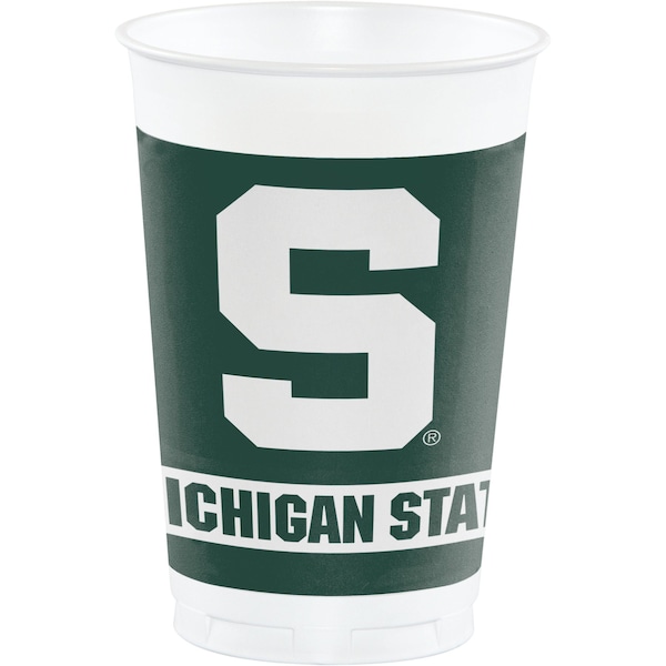 Ncaa 20 oz Michigan State University Plastic Cups PK96, 96PK - 374716