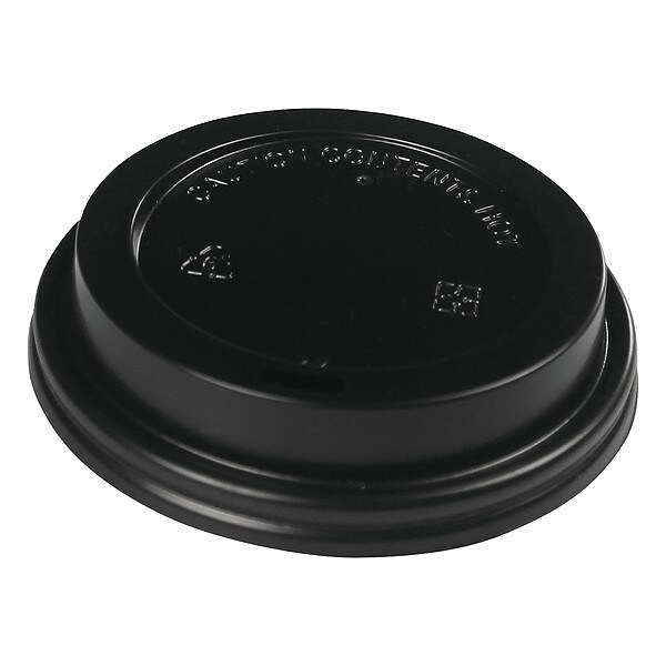 Zoro Select Disp Hot Cup Lid, 10oz-20oz, Black, PK1000 - BWKHOTBL1020